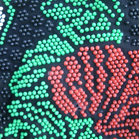 Vintage Beaded Peacock Jerusalem Drawstring Tote Bag - Picture 13 of 16